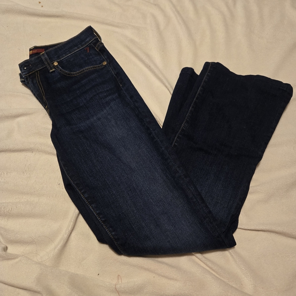7 For All Mankind Deep Indigo Bootcut Stretch Jeans Size 26